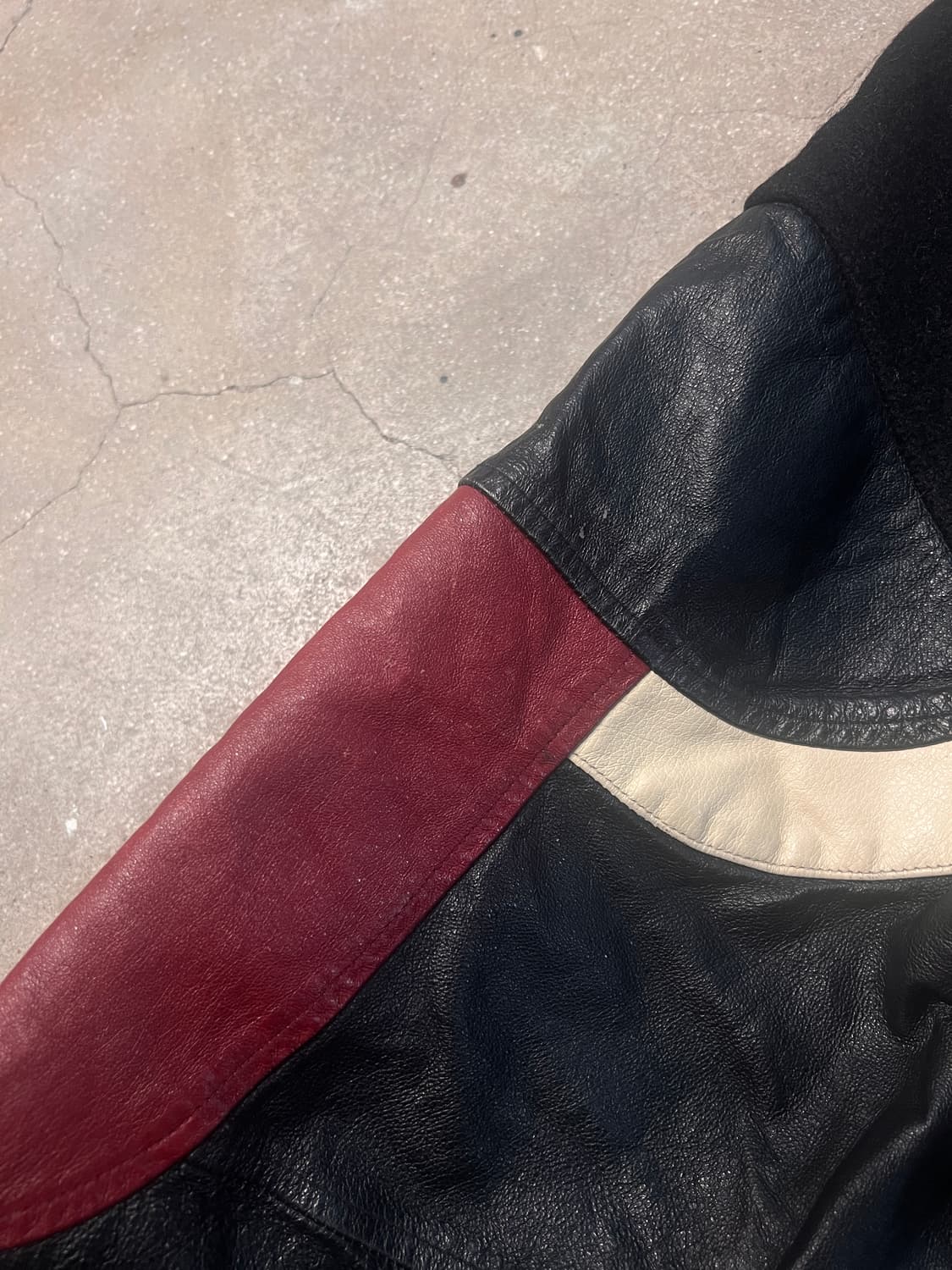 빈티지 캐나다 레이싱 가죽 울 바시티 자켓 상품이미지8