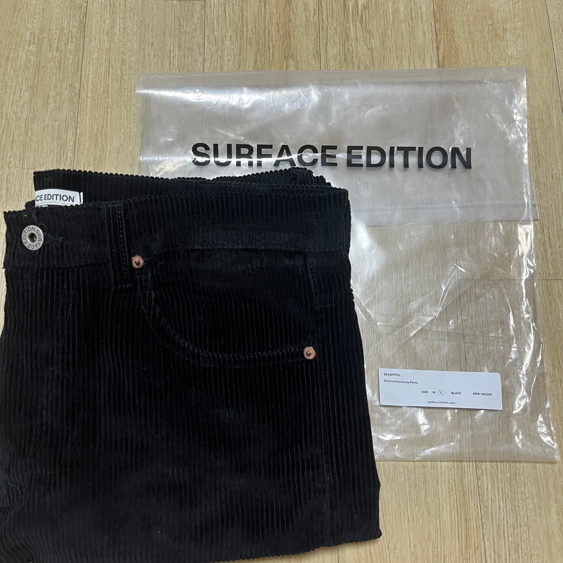 [L] 서피스에디션 PATCHED CORDUROY PANTS BLACK 상품이미지2