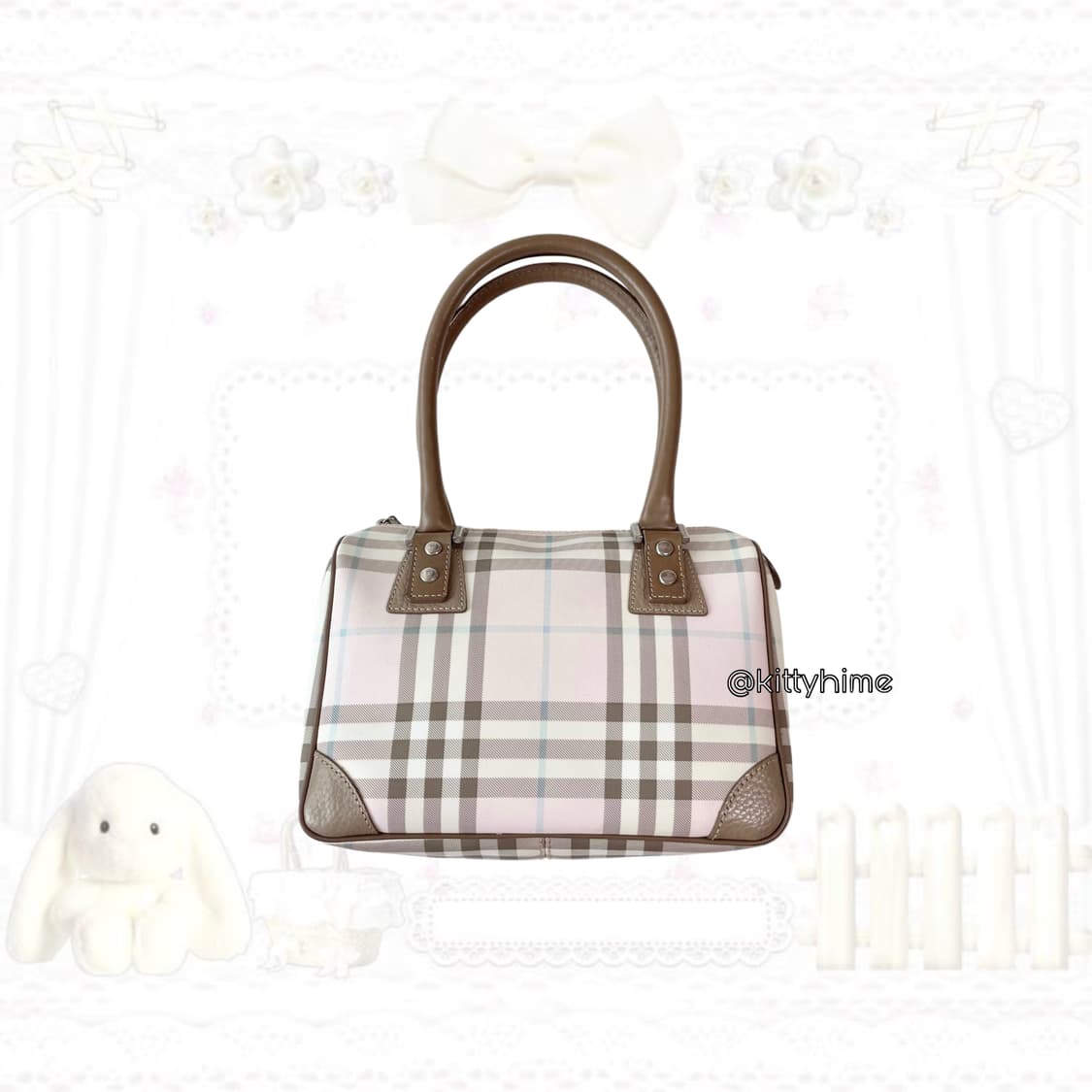 Burberry 버버리핑크 보스턴백 노바체크 핀터깔 버버리백 히메갸루 상품이미지1