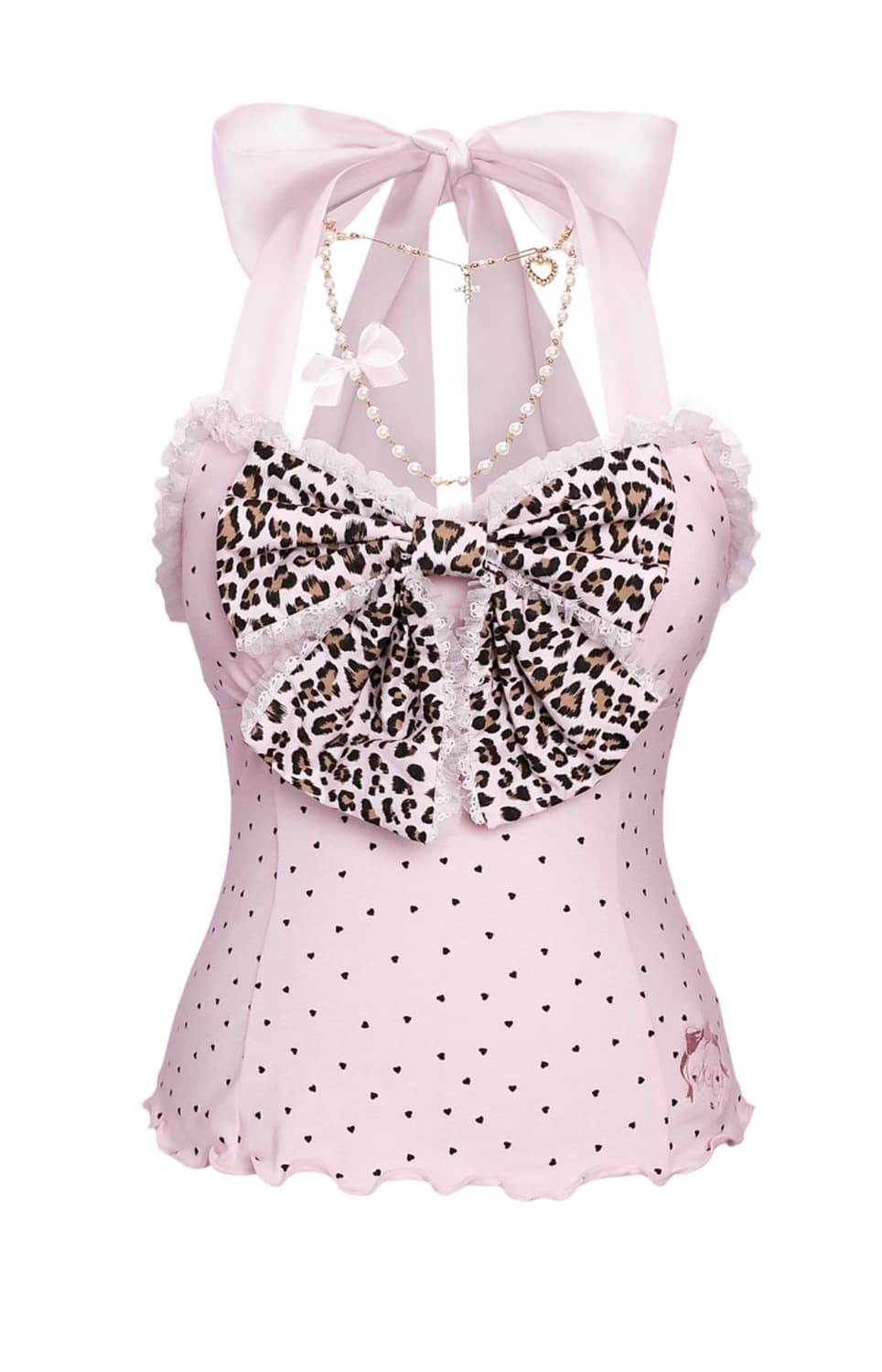 슈슈체리 레오파드프린세스탑 + 하트폴카 워머 세트 상품이미지2