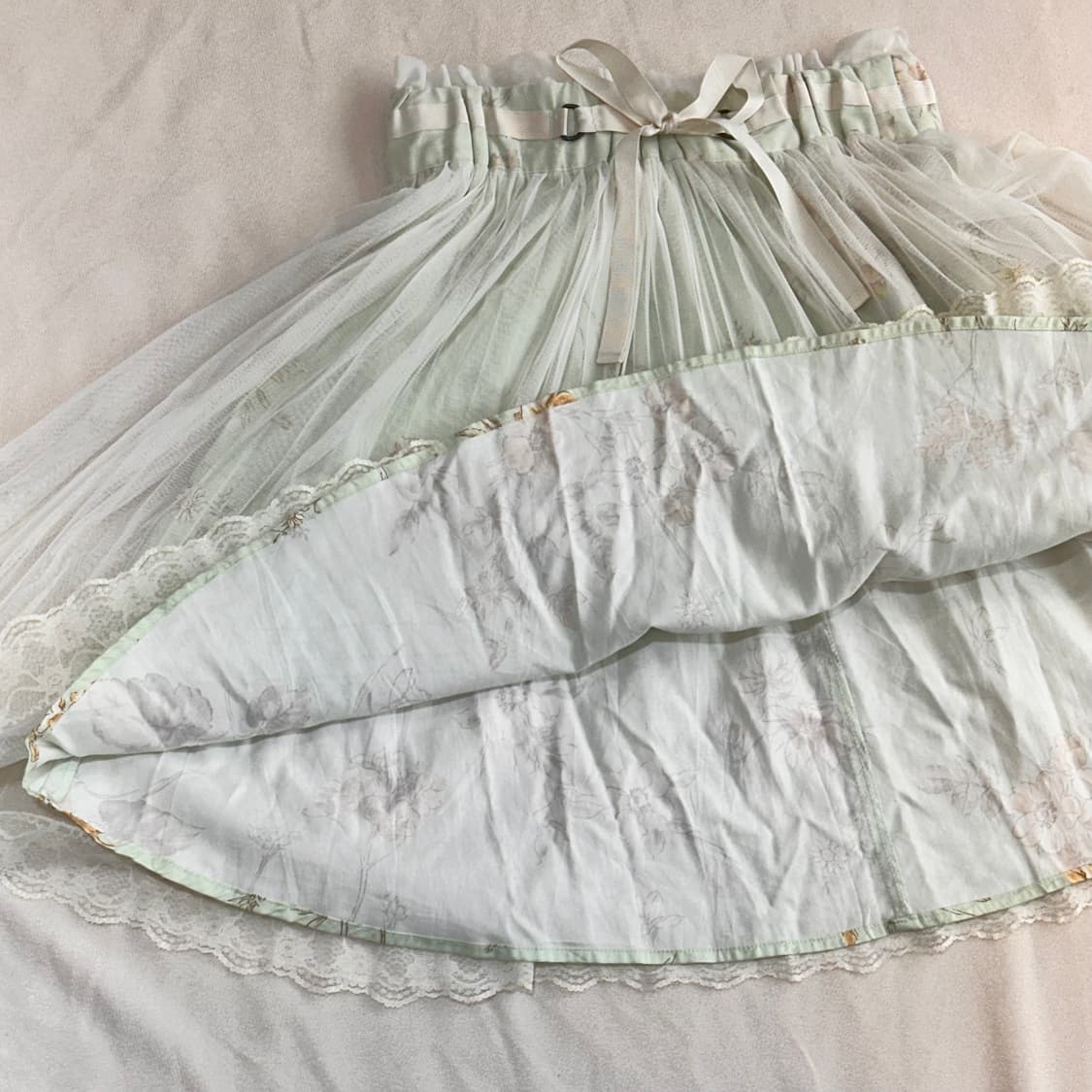 민트 플라워 레이스 스커트 상품이미지3