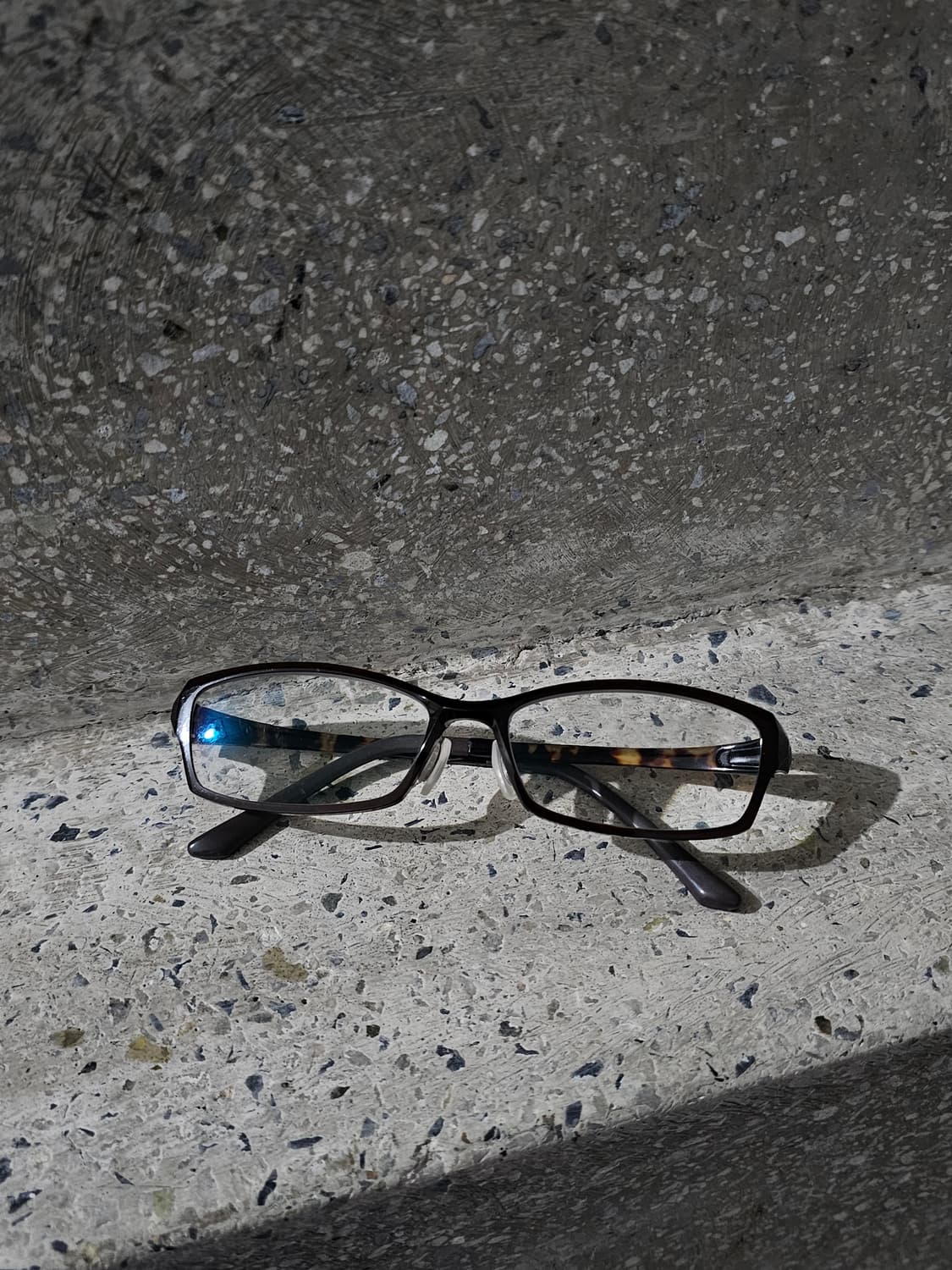 Japan Vintage 레오파드 스퀘어 프레임 안경 상품이미지1