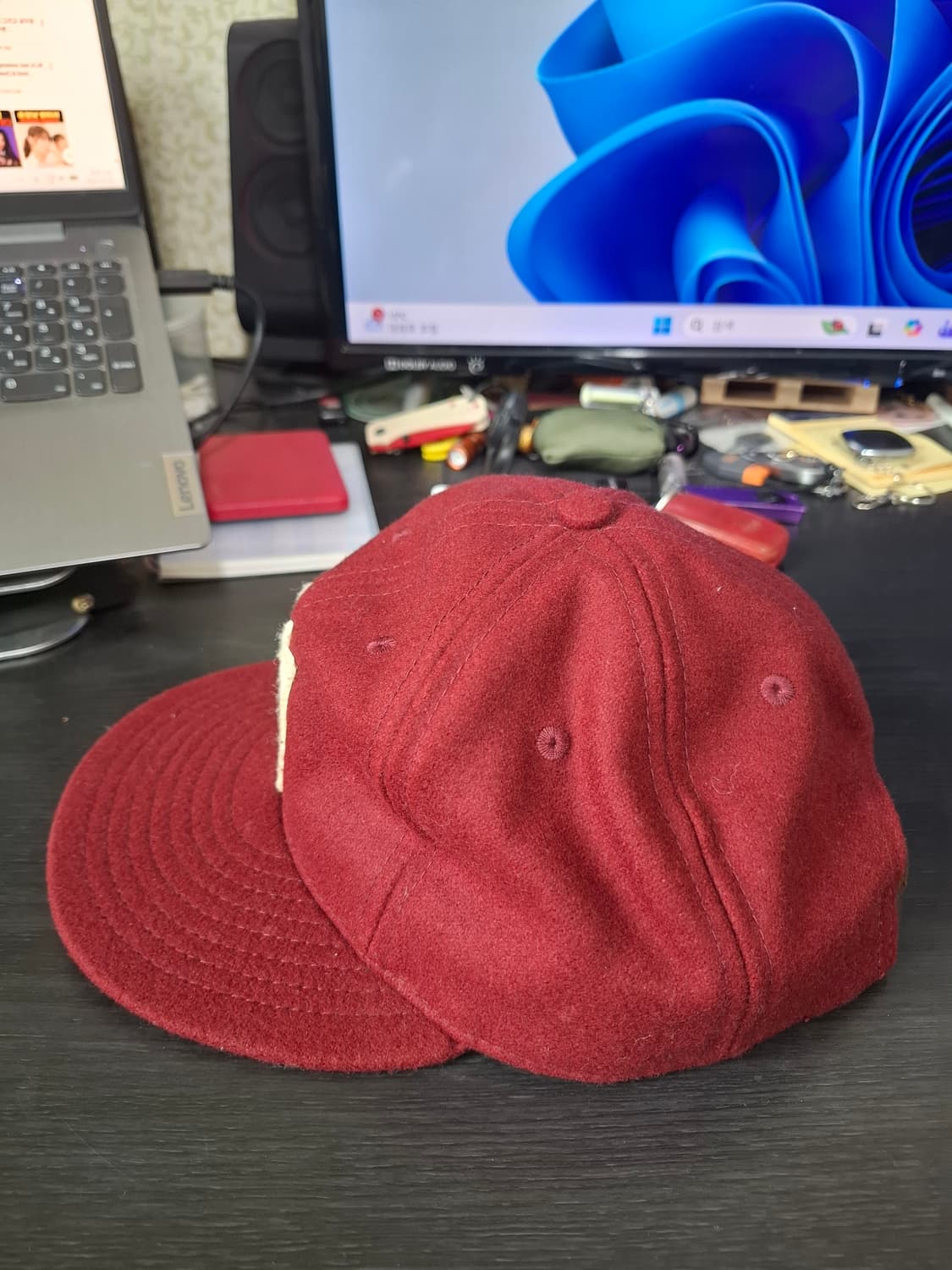 Ebbets Field 뉴욕 버건디 울볼캡 상품이미지2