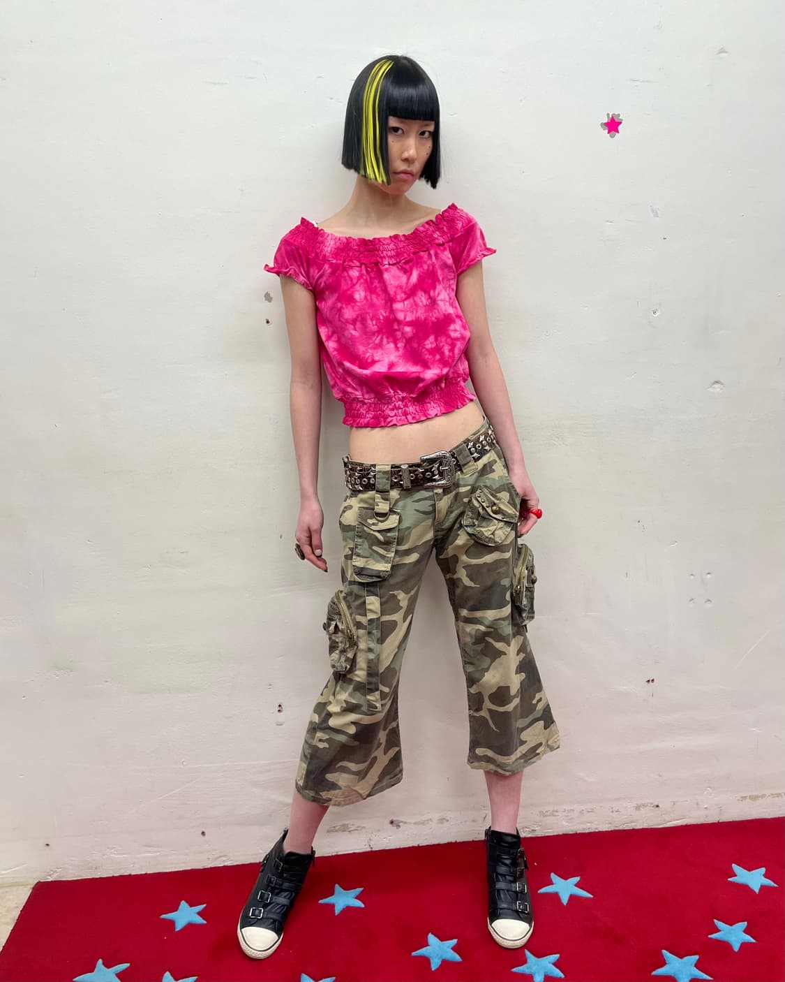 Pink Tie-tie Shirring T-Shirt  상품이미지5