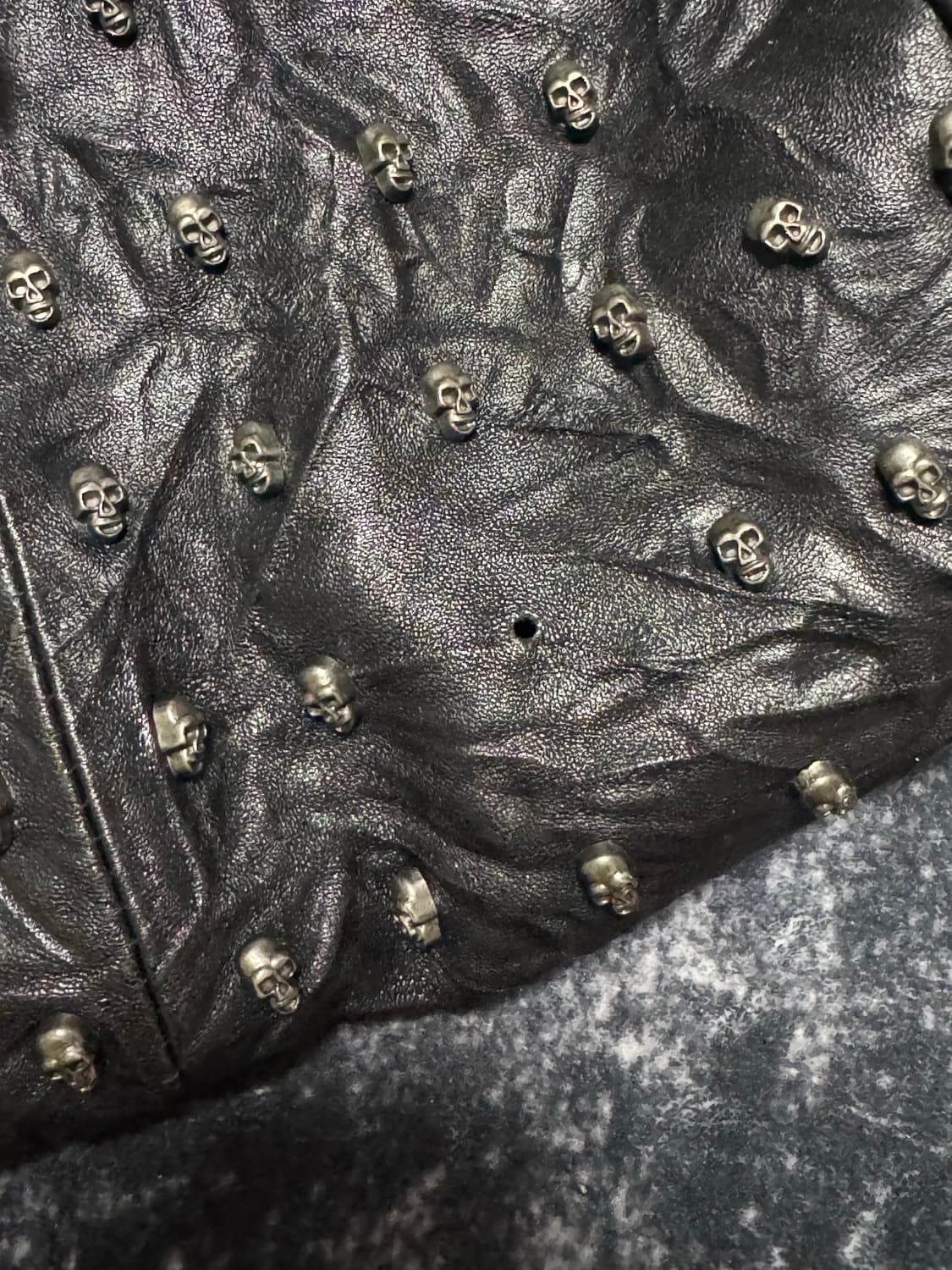 Punk style Skull Detail Leather Tote Bag 상품이미지5