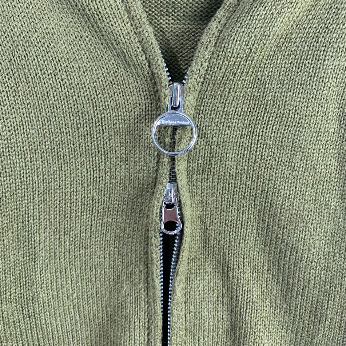 더오픈프로젝트(오픈와이와이) 카키 투웨이 가디건 니트 집업 상품이미지3