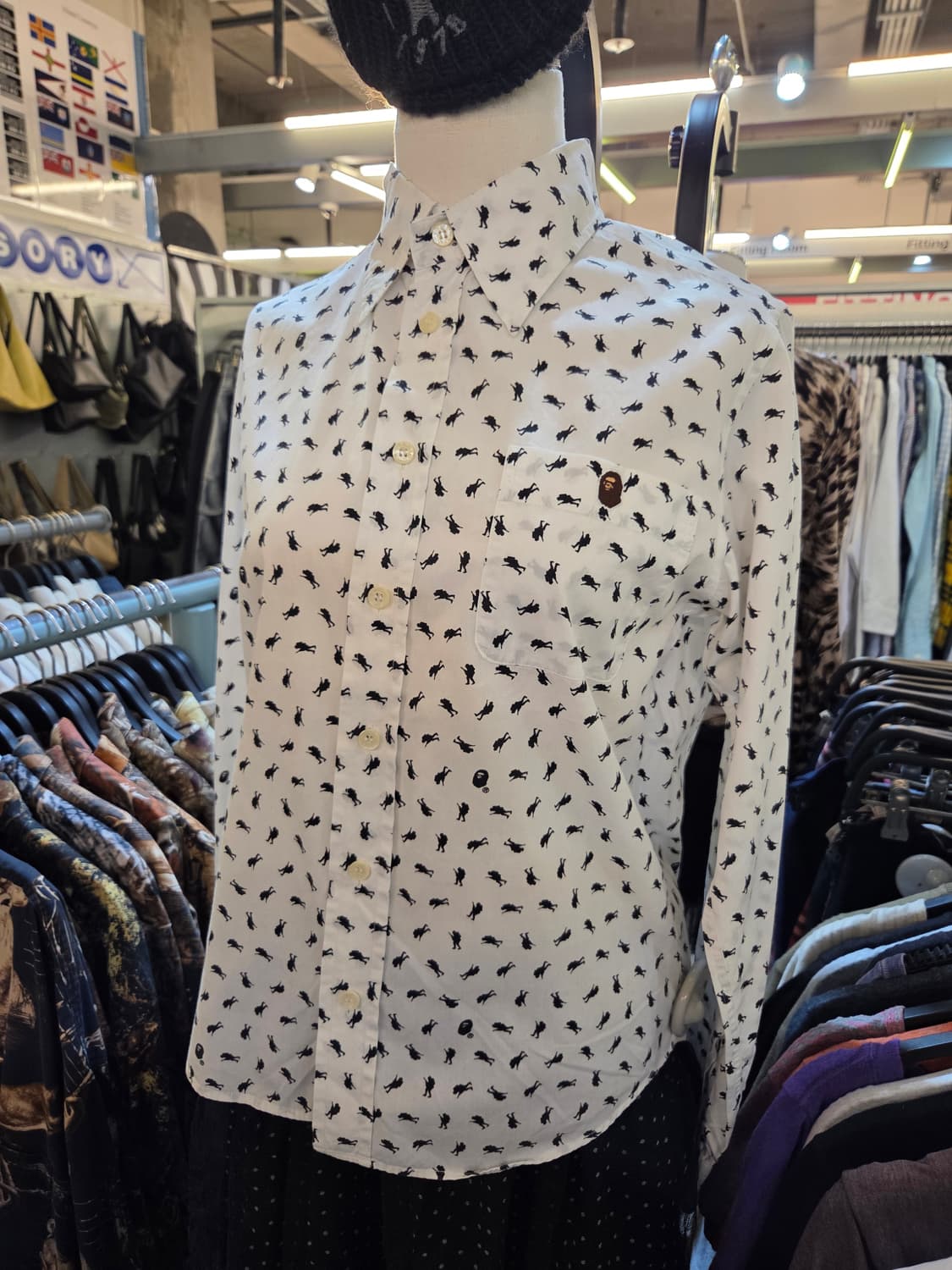 bape 베이프 화이트 패턴셔츠 상품이미지1