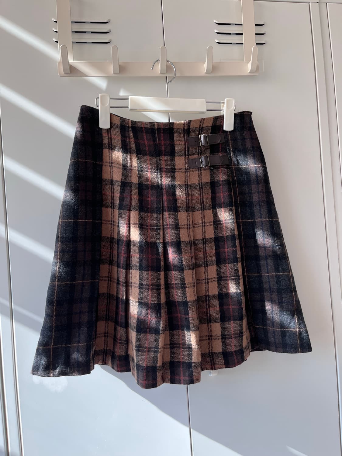 a.v.v standard 체크 배색 플리츠 주름 스커트 상품이미지3