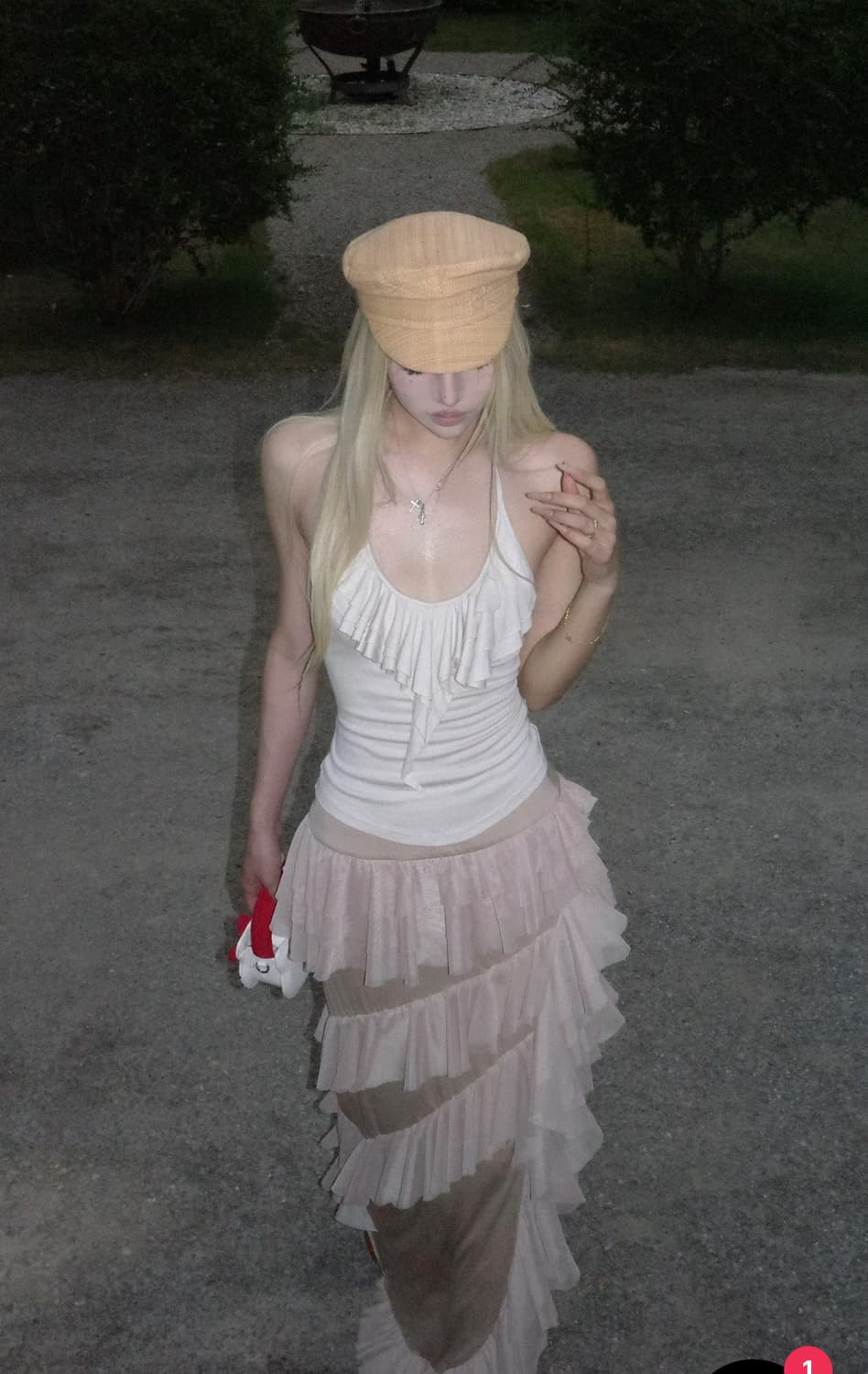 Rase le sol 러플 홀터넥 슬리브리스 나시 빈티지 그런지 페어리 상품이미지3