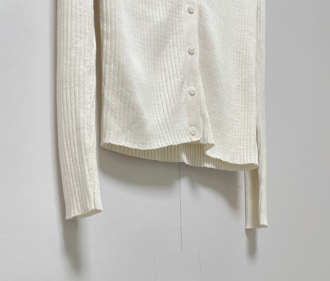 웬위윌(WHEN WE WILL) 실크 혼방 골지 카디건 상품이미지4