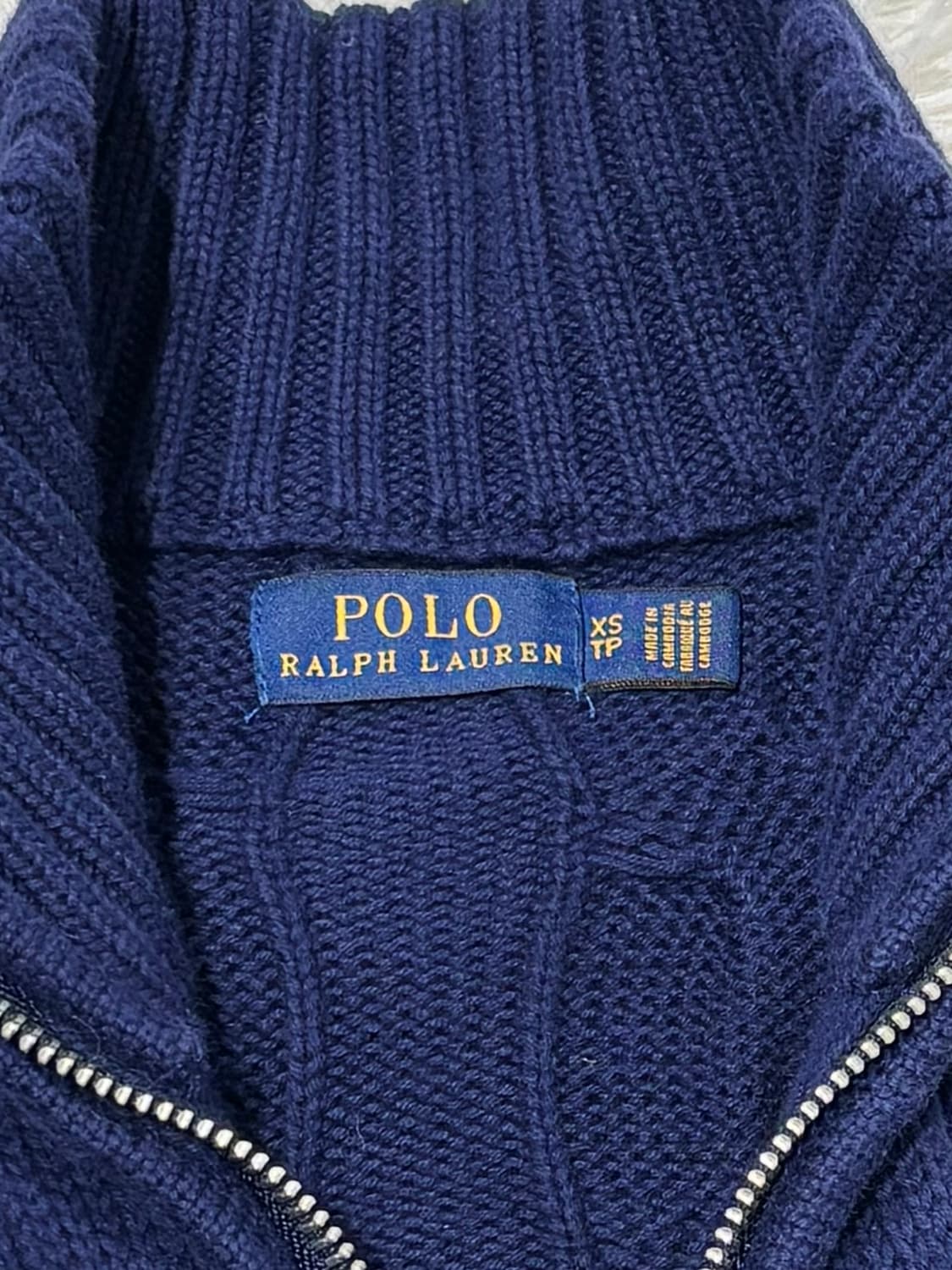폴로랄프로렌 화이트포니 네이비 케이블 니트집업 상품이미지7