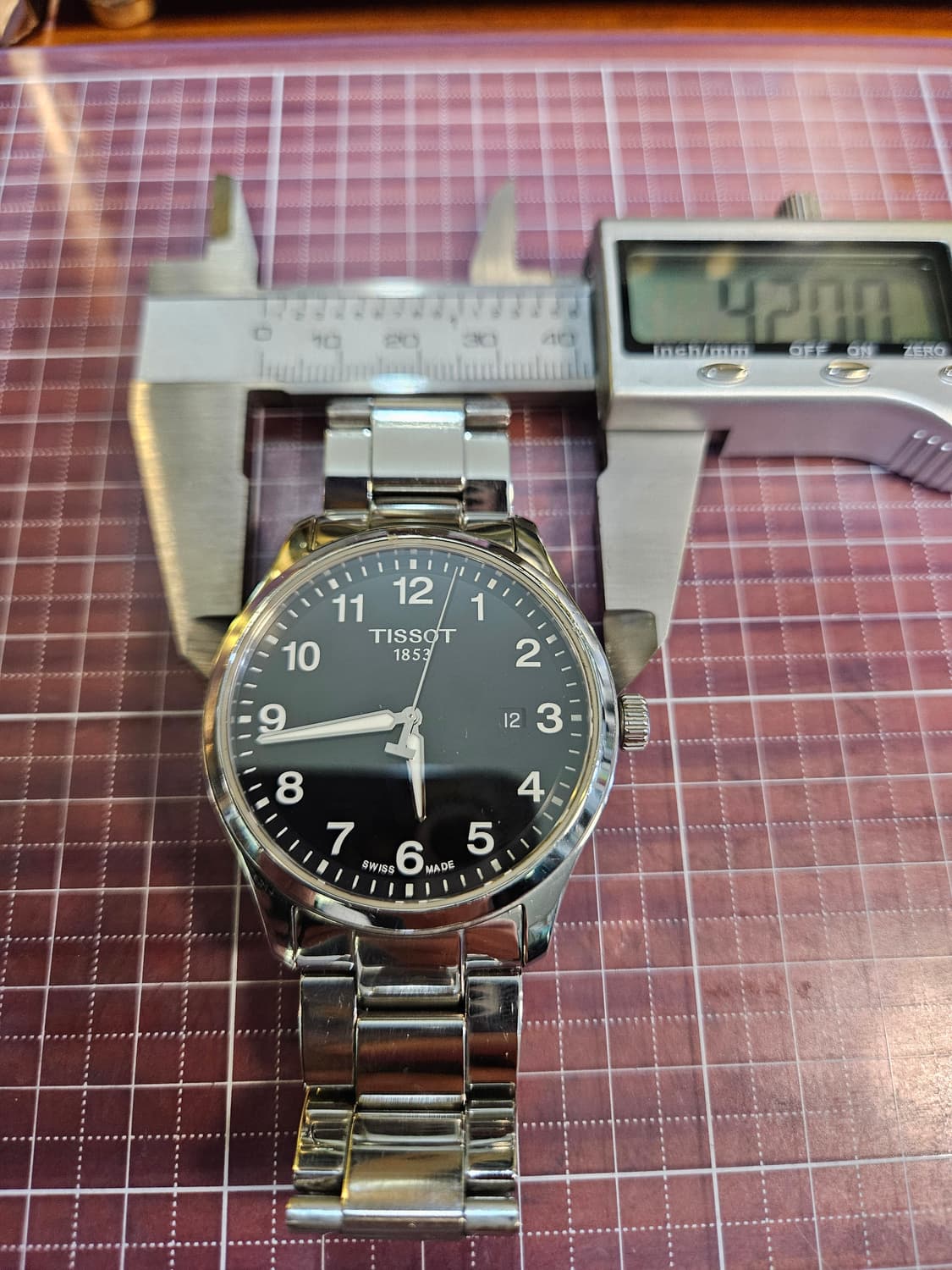 티쏘 젠트 xl  블랙 다이얼 데이트 메탈 시계 상품이미지3