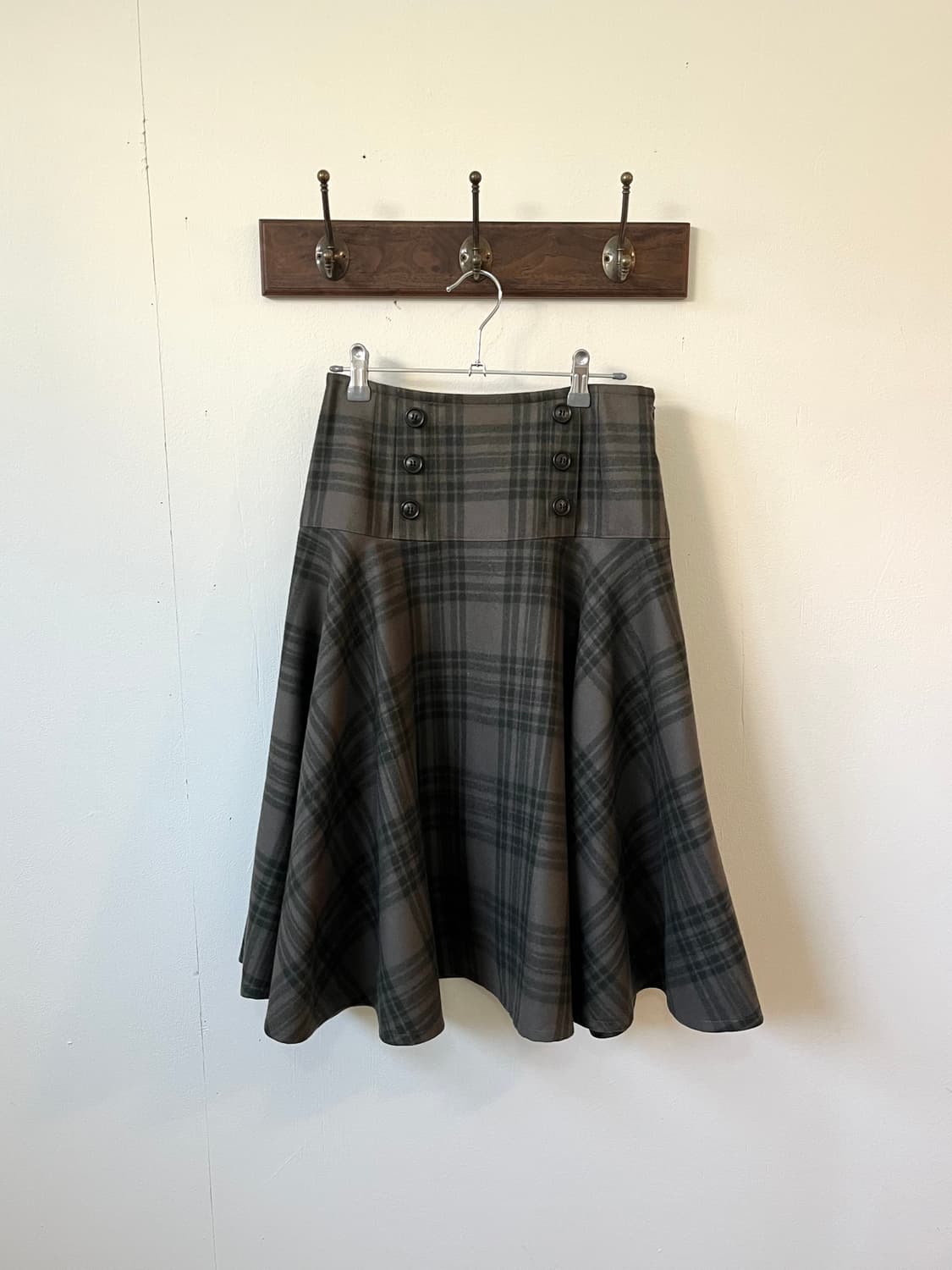 Yorkland 버튼업 체크 스커트 상품이미지2