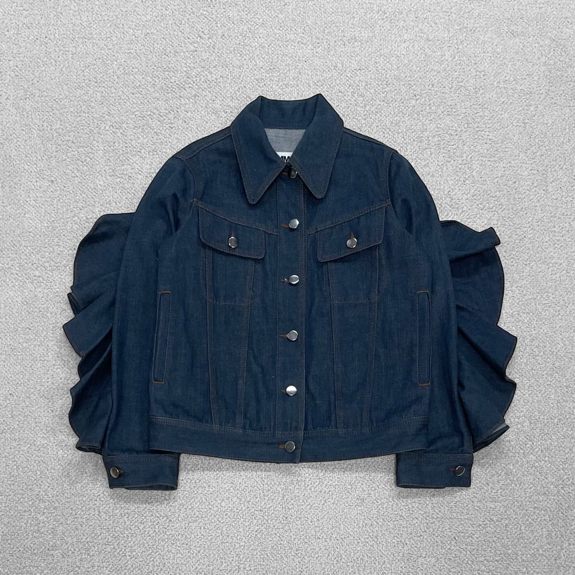 MM6 메종 마르지엘라 우먼스 프릴 셔링 셀비지 데님 자켓 상품이미지1