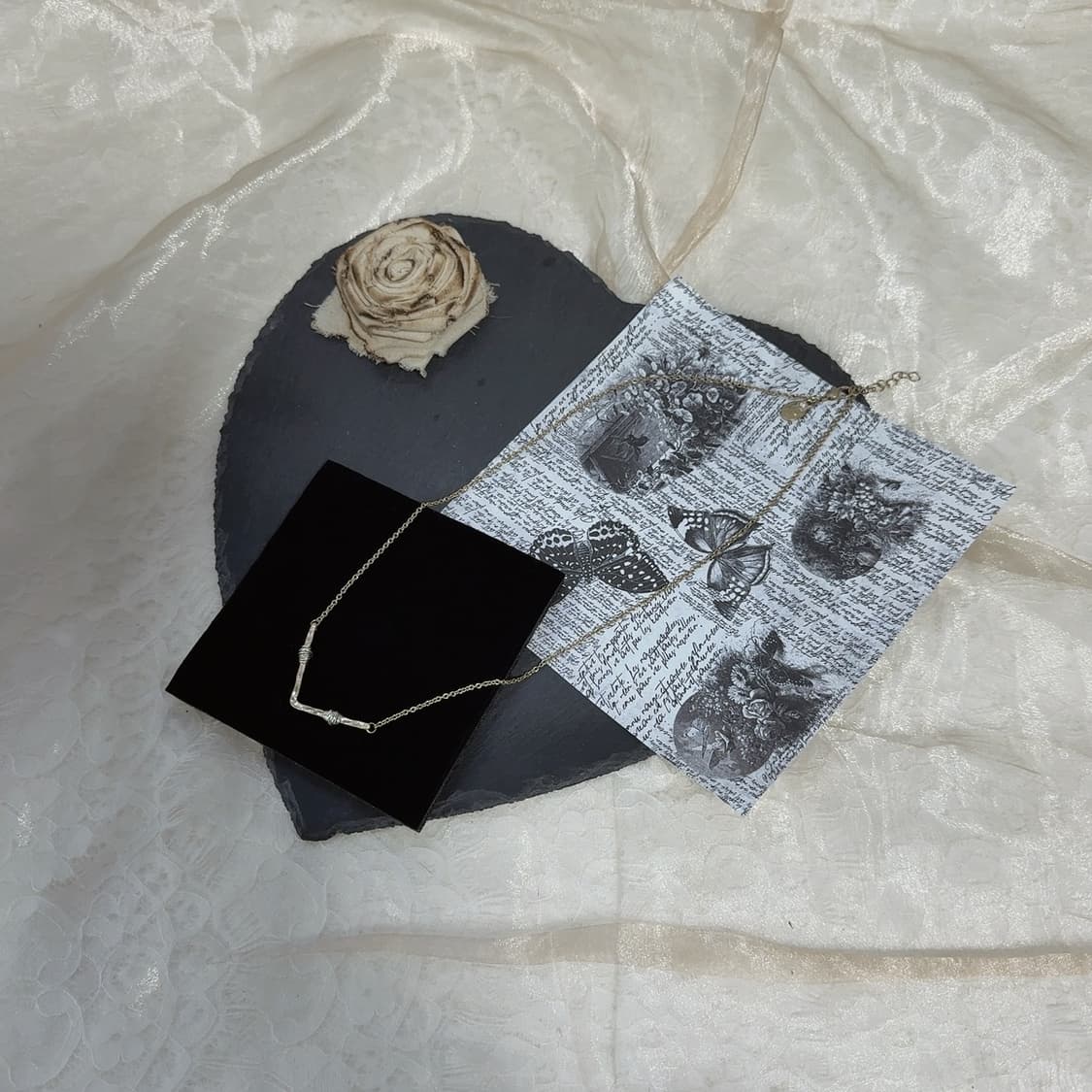 빈티지 envious 해머링 V 랩 디자인 목걸이 상품이미지2