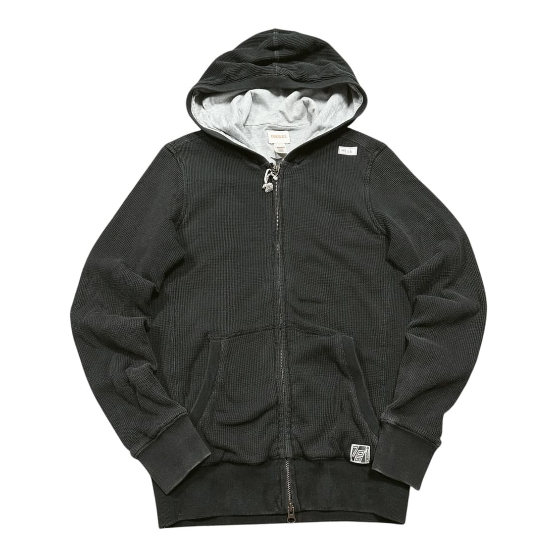 ✨ (바배) 디젤 와플 블랙 후드 집업 상품이미지2