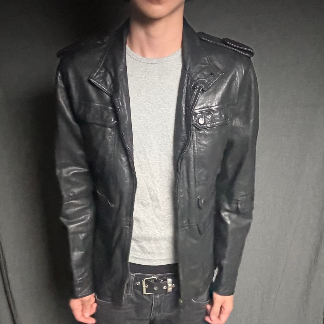 lamb skin pocket leather jacket 상품이미지3
