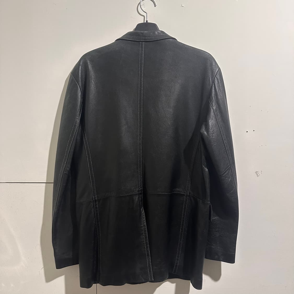 LONE 블랙 레더 자켓 상품이미지5