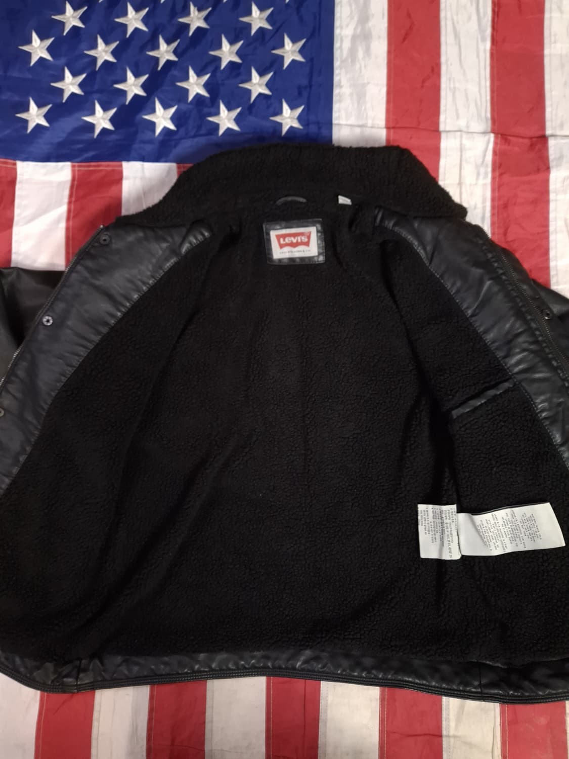 오리지날 리바이스 블랙 합성피혁 쉐르파 트러커자켓 상품이미지8