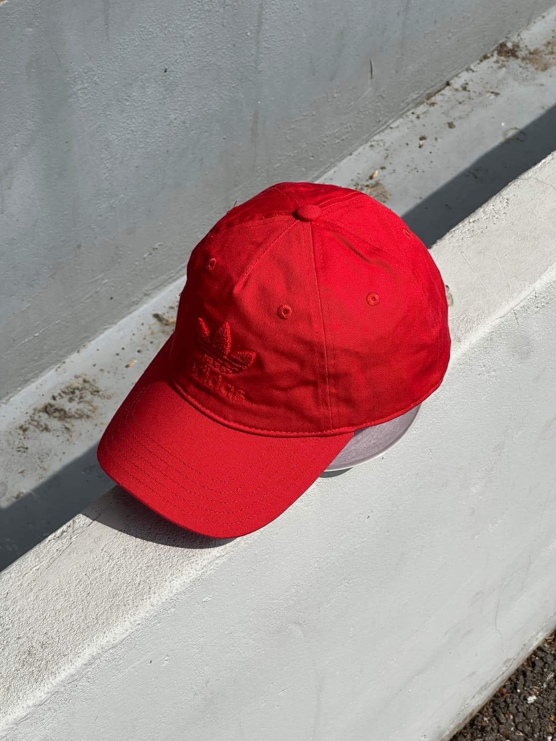 [F] 아디다스 오리지널 트레포일 로고 레드 볼캡 모자 상품이미지2