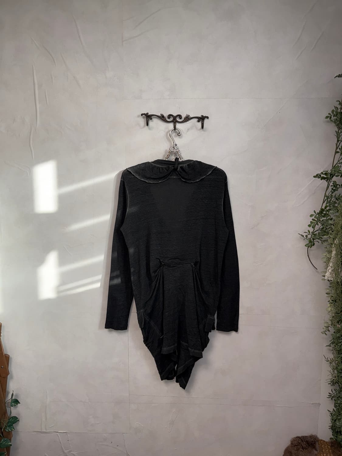 Cop Copine charcoal ruffle draped 가디건 상품이미지7