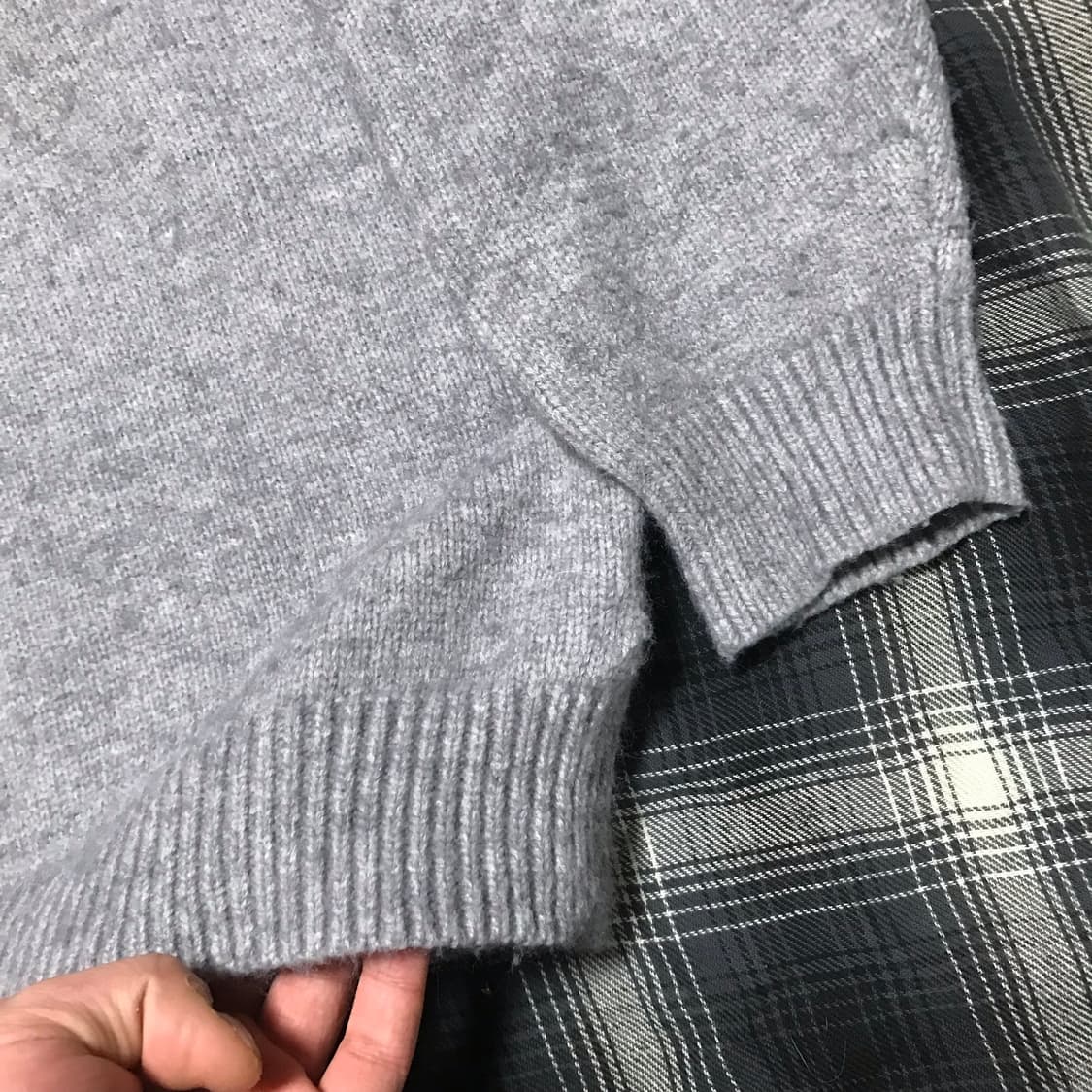 재팬 헤비 빈티지 별 니트 스웨터 멜란지 그레이 오버핏 상품이미지4
