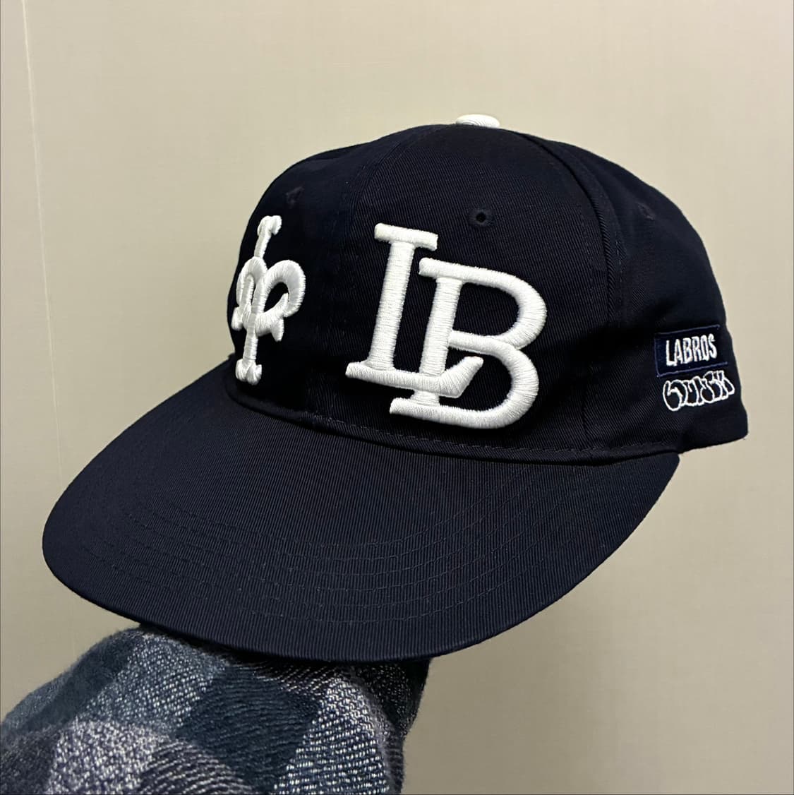 (F)라브로스 LT LB 자수 6패널 볼캡 모자 네이비 상품이미지1