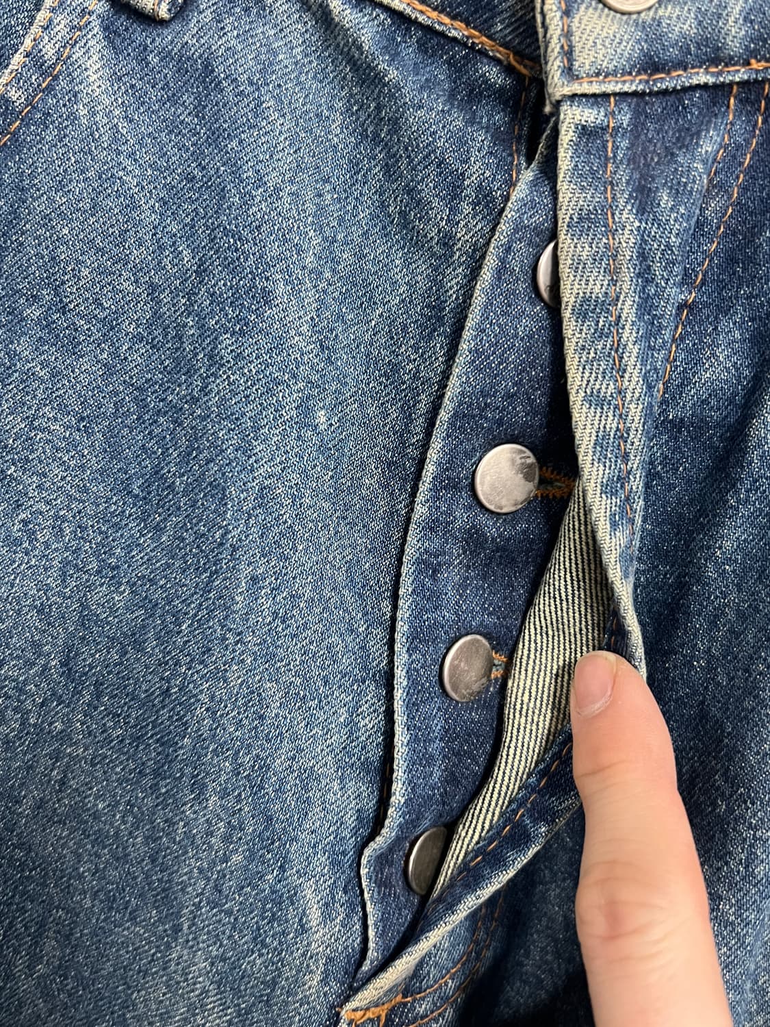 Stussy 스투시 버튼플라이 레귤러핏 연청 데님 팬츠 상품이미지6