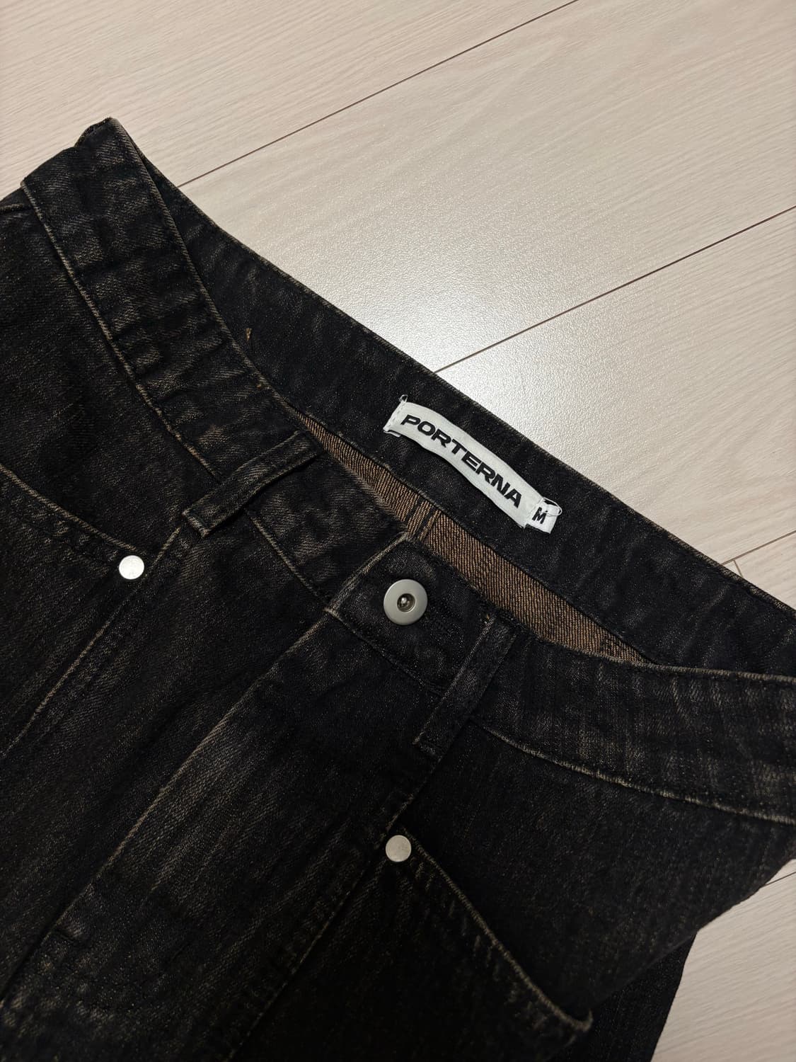 포르테나 다크 브라운 데님 팬츠 M 상품이미지4