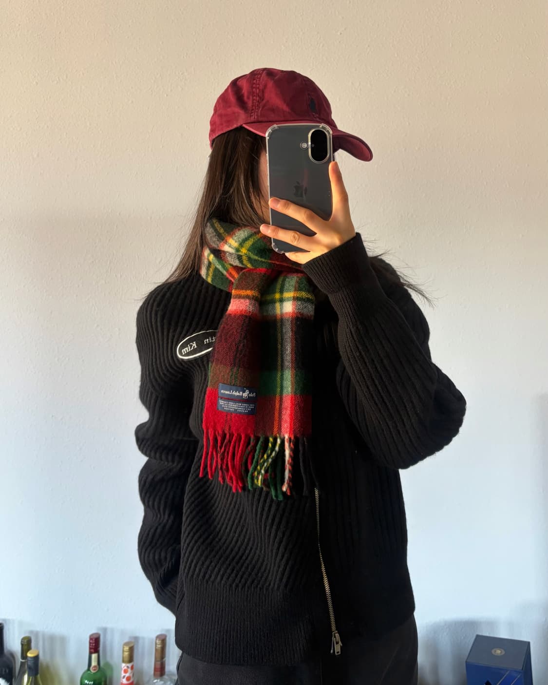 [M]마땡킴 Matin Kim 램스울 하이넥 집업 가디건 블랙 상품이미지2