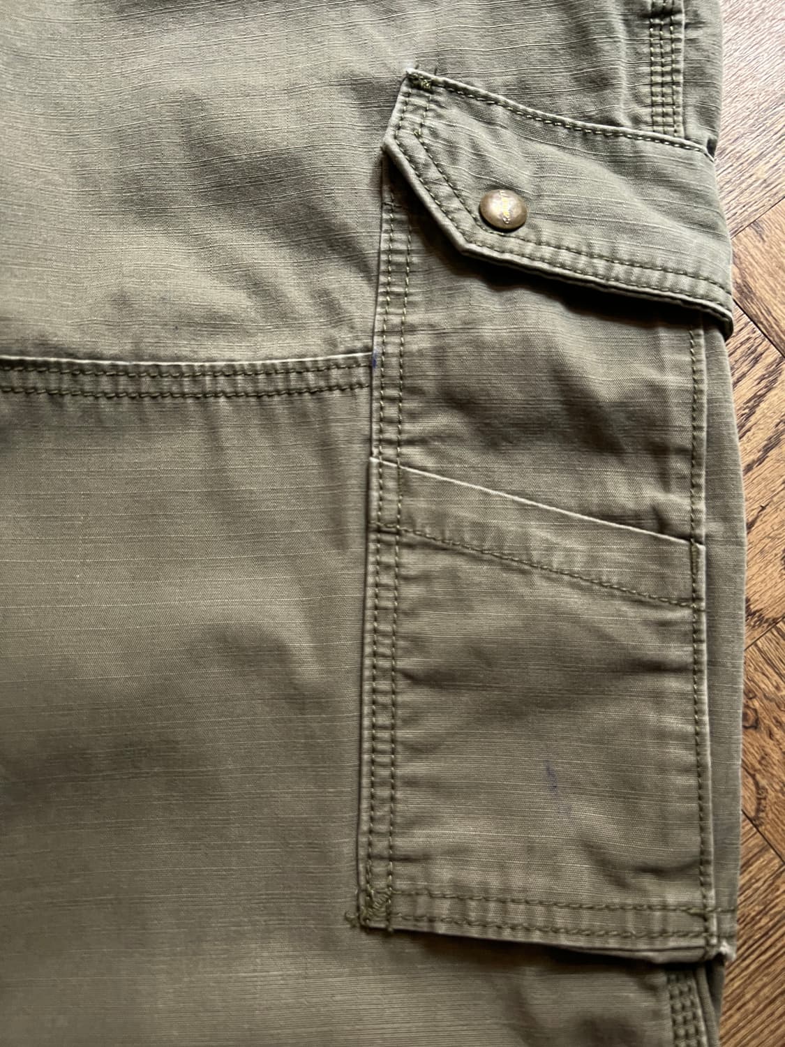 [34]칼하트 USA 모스그린 립스탑 더블니 워크 카고 팬츠 상품이미지4