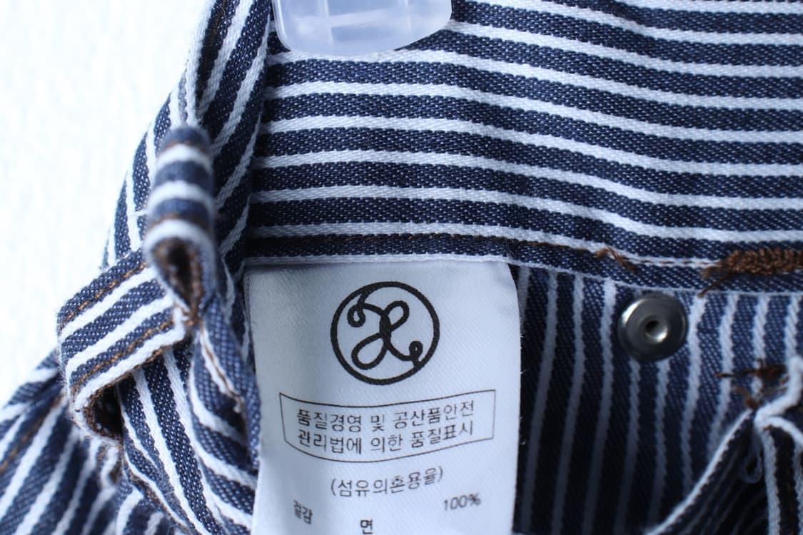 W(M-L) 엑스톤즈 면바지 팬츠 와이드핏 스트라이프 블루-P10443 상품이미지6