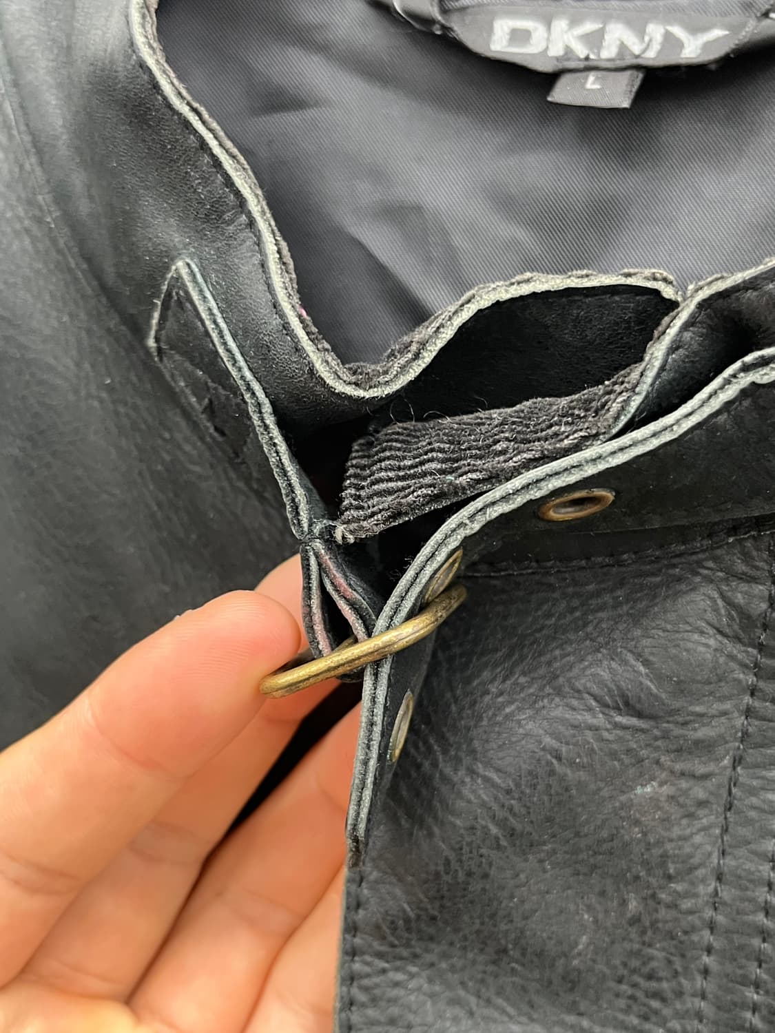 L) DKNY COW LEATHER BIKER JACKET 상품이미지4