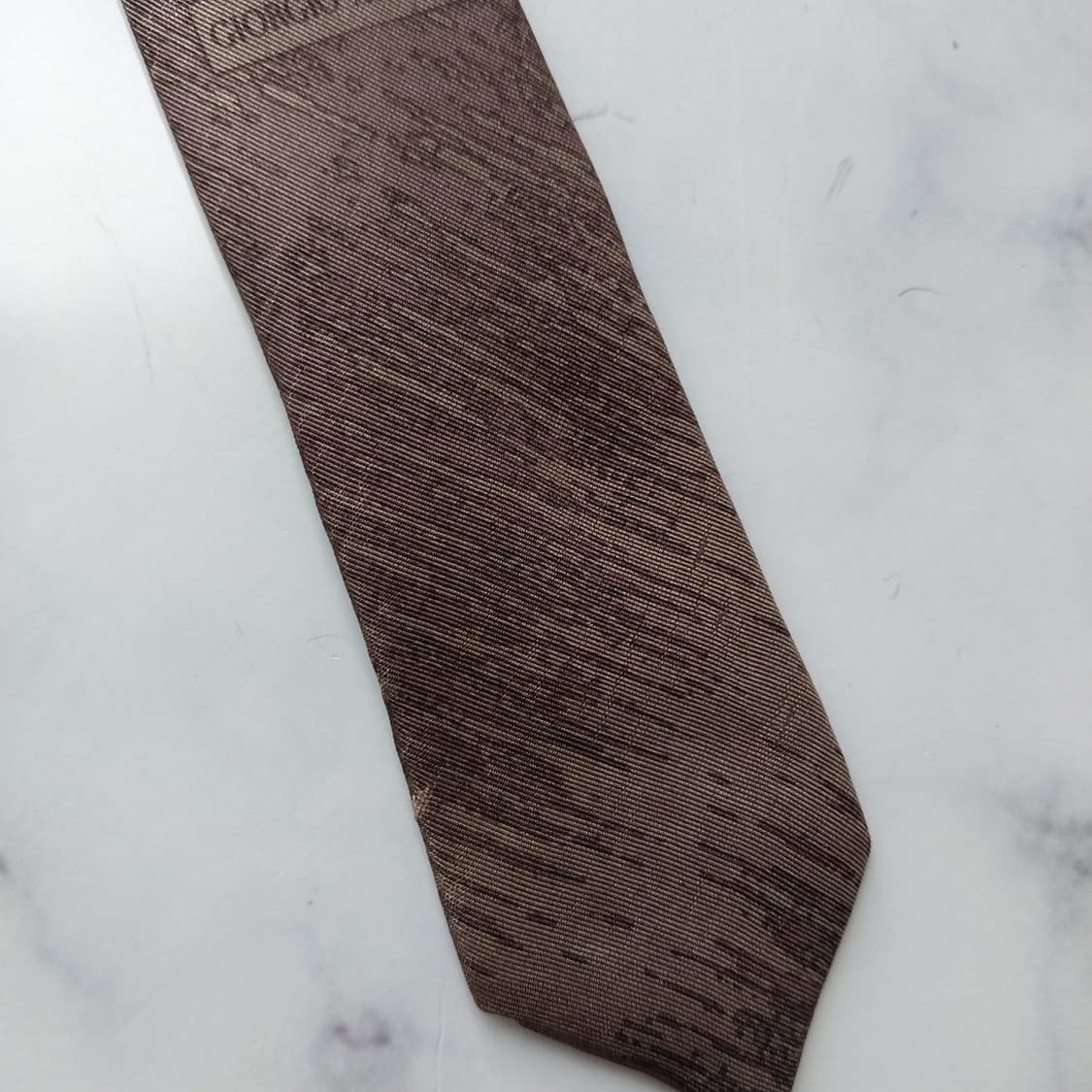아르마니 꼴레지오니 브라운 패턴 넥타이 9.8cm A등급 K2448 상품이미지9