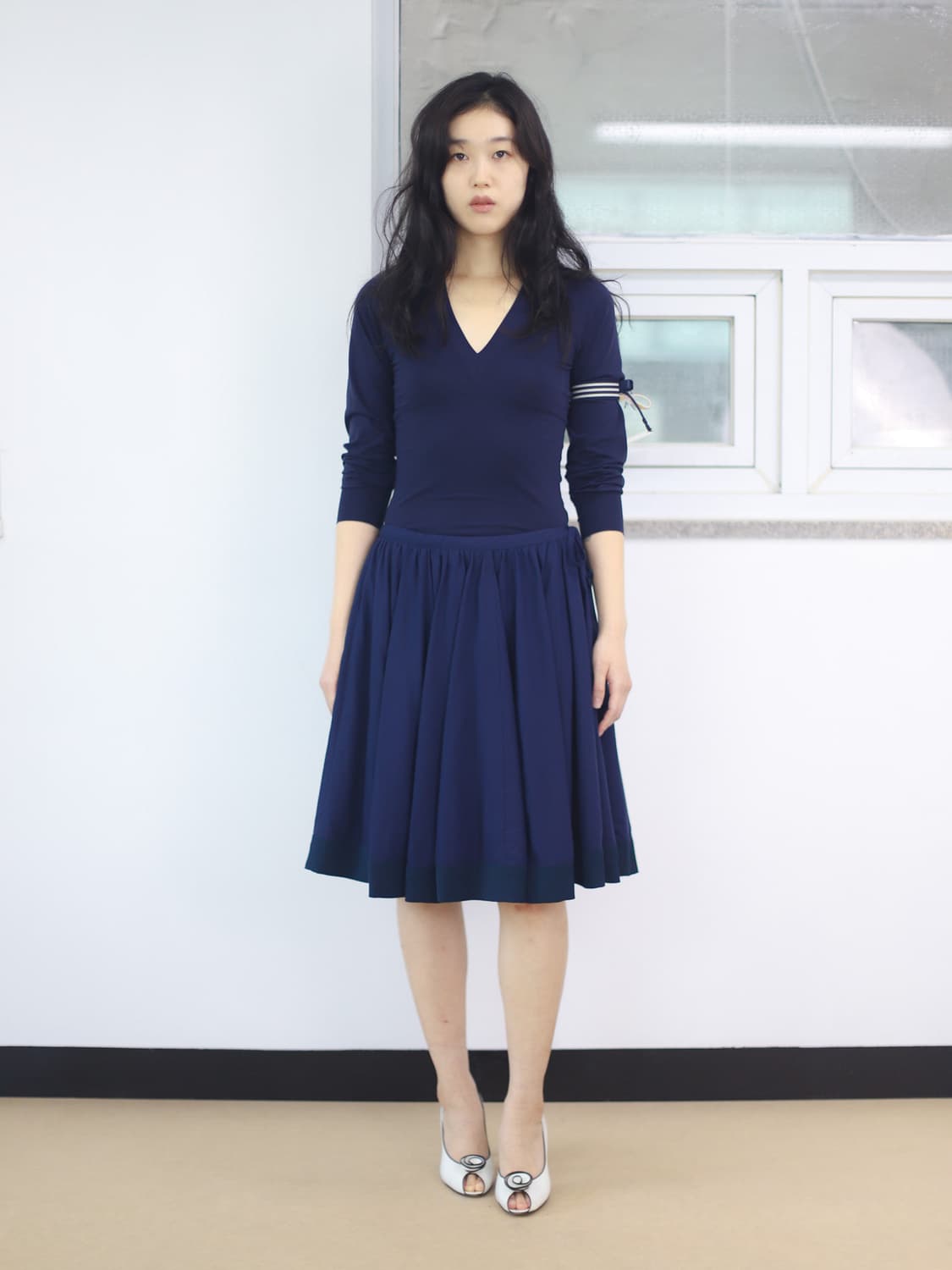 chiyagi 키야기 Vasram Panel Skirt - navy/bl 상품이미지3