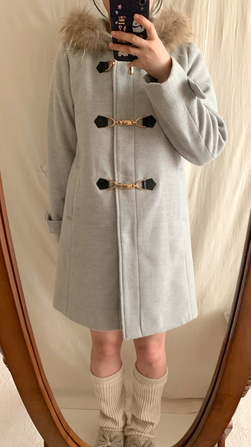 ingni 그레이 더플 코트 상품이미지4