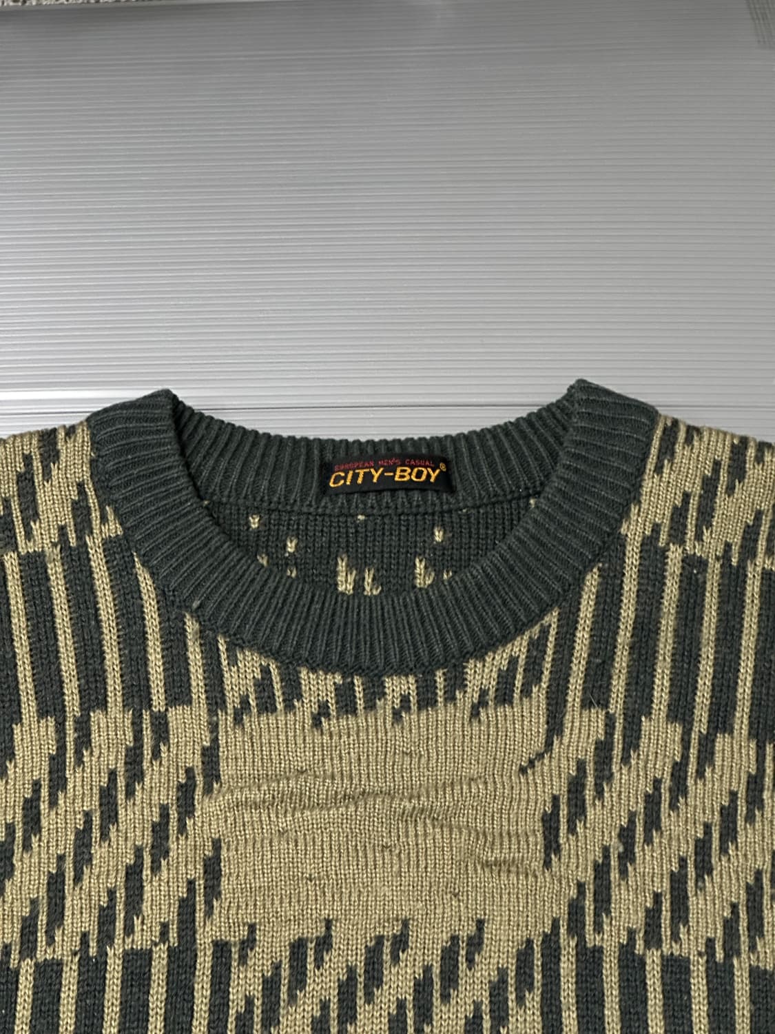 빈티지 긴팔 니트 카키  상품이미지4