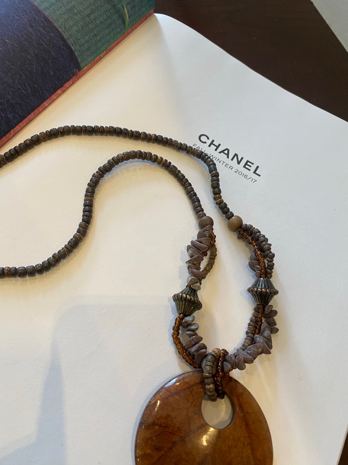 보헤미안무드 우드 원형 목걸이 빈티지 상품이미지4