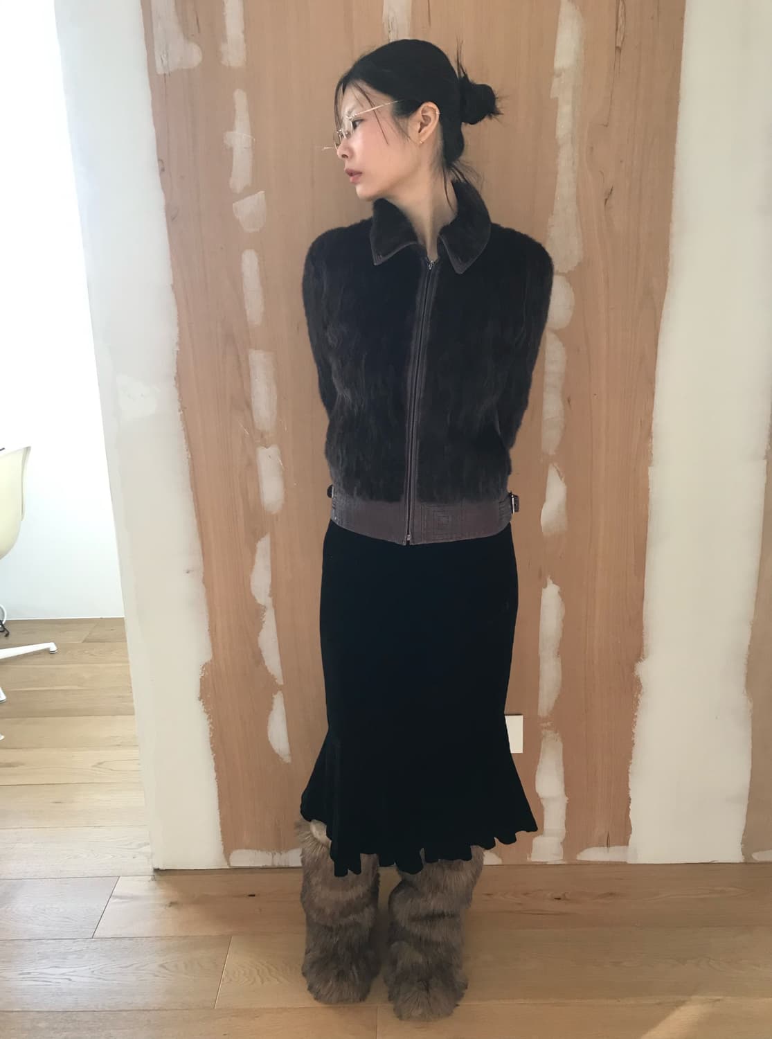 vintage mink fur leather jacket 상품이미지4