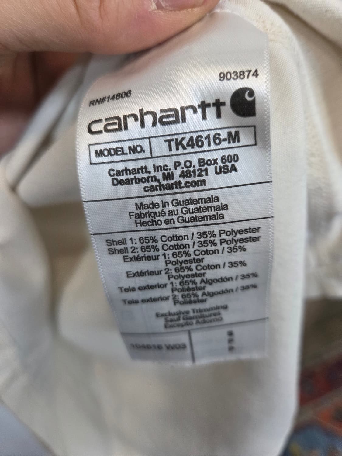 칼하트 포스 포켓 반팔 크림 s 릴렉스드핏  상품이미지5