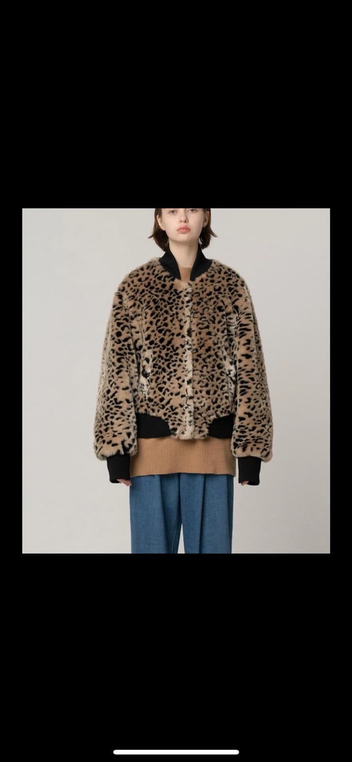 로켓런치 레오파드 페이크 퍼 봄버 자켓S 상품이미지1