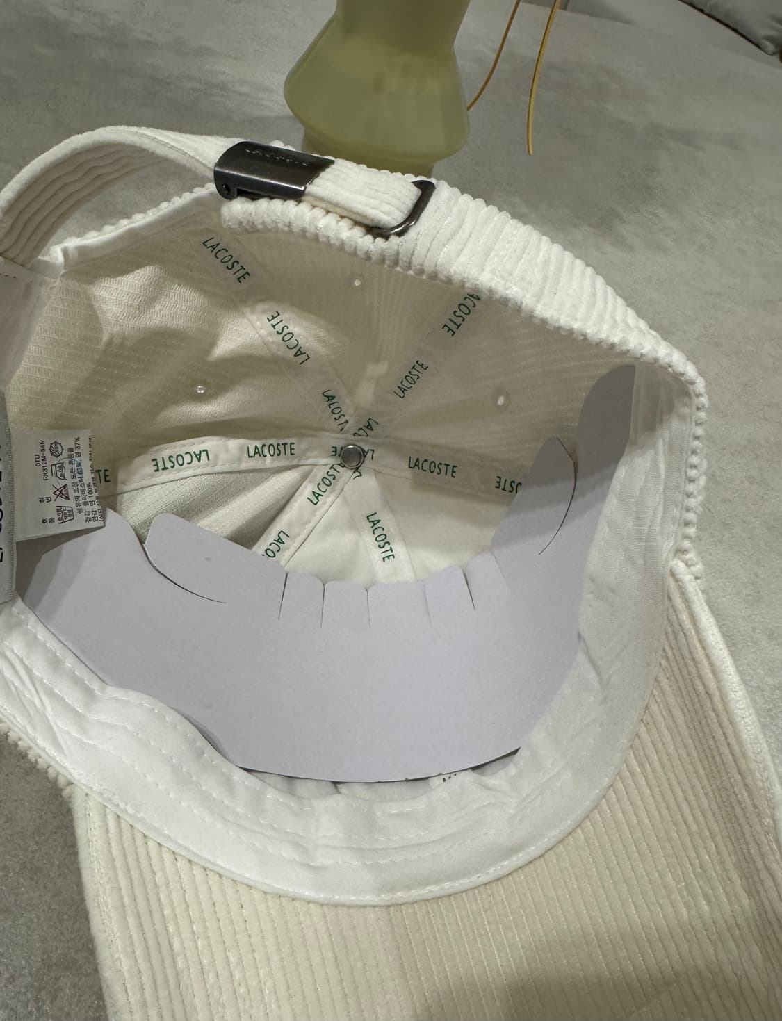 라코스테 모자 코듀로이 캡 아이보리 화이트 lacoste 상품이미지2