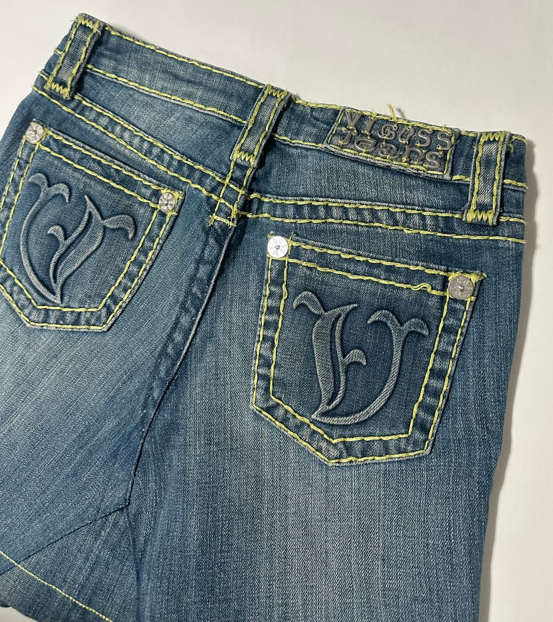 Y2K 데님 스티치 스커트 상품이미지4