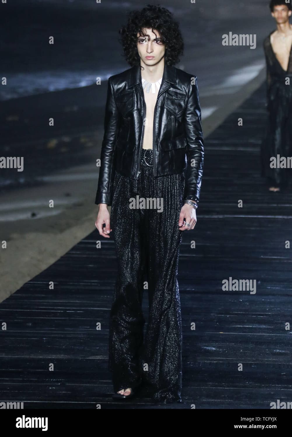 생로랑 20ss 런웨이 레더자켓 46 가죽자켓 상품이미지1