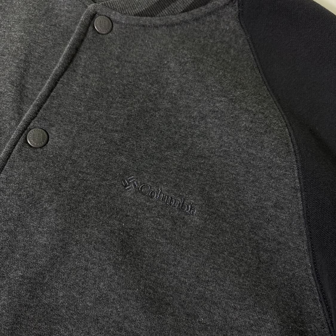 L 컬럼비아 그레이 오버핏 안감기모 코튼 바시티자켓 상품이미지2