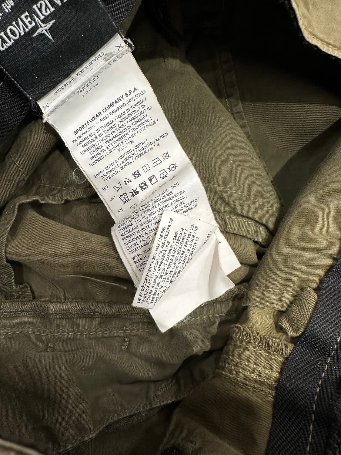 스톤아일랜드 올리브 카고 팬츠 (W30) 상품이미지6