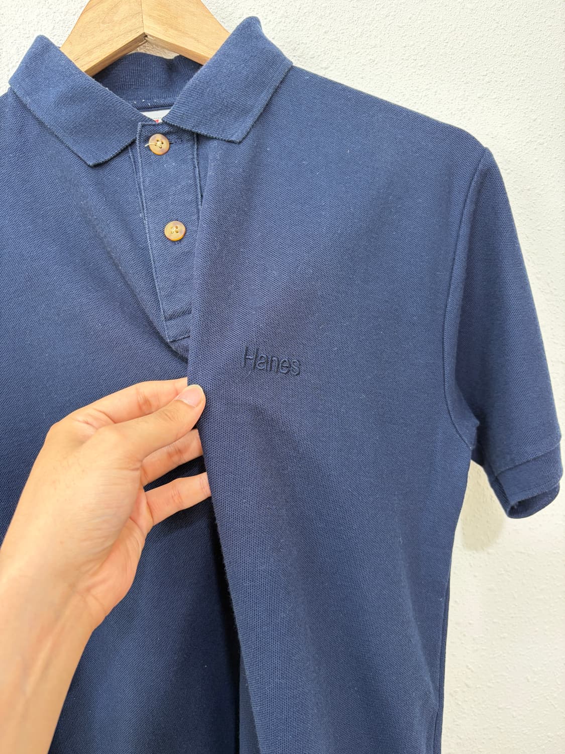 Hanes 네이비 베이직 PK 반팔 카라티 상품이미지2