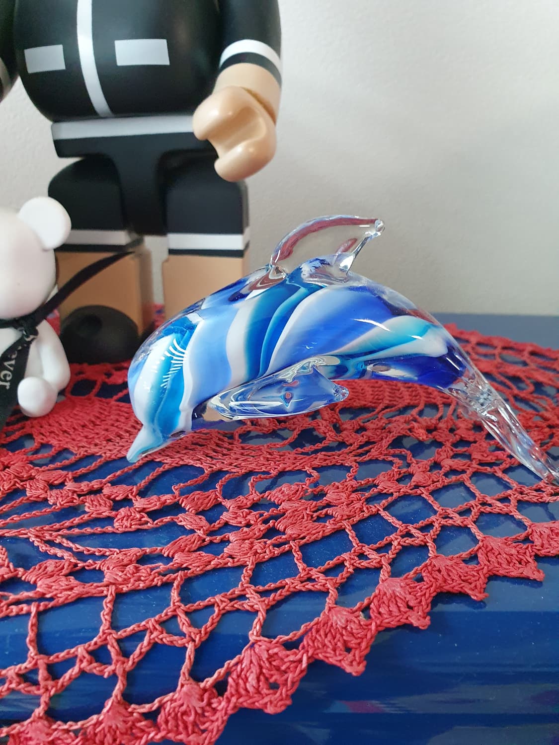 빈티지 레트로 블루돌핀 유리 장식 상품이미지1