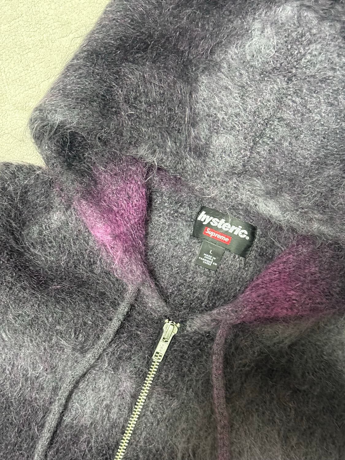 슈프림 히스테릭글래머 모헤어 집업 후드 L 상품이미지3