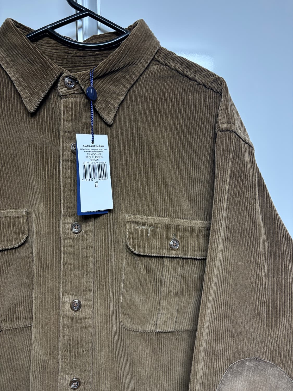 [XL] 폴로 클래식핏 스웨이드 패치 코듀로이 셔츠 상품이미지4